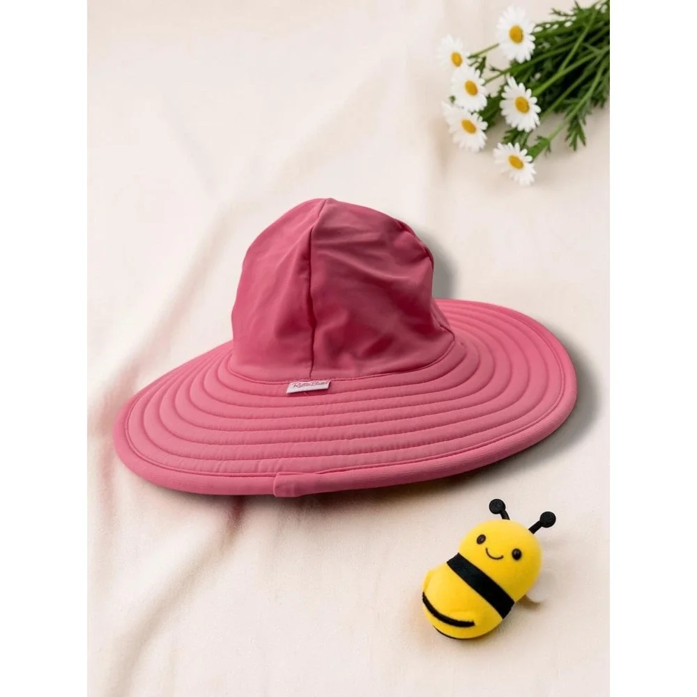 RuffleButts Wide Brim Swim Fabric Sun Hat 12m-2T
